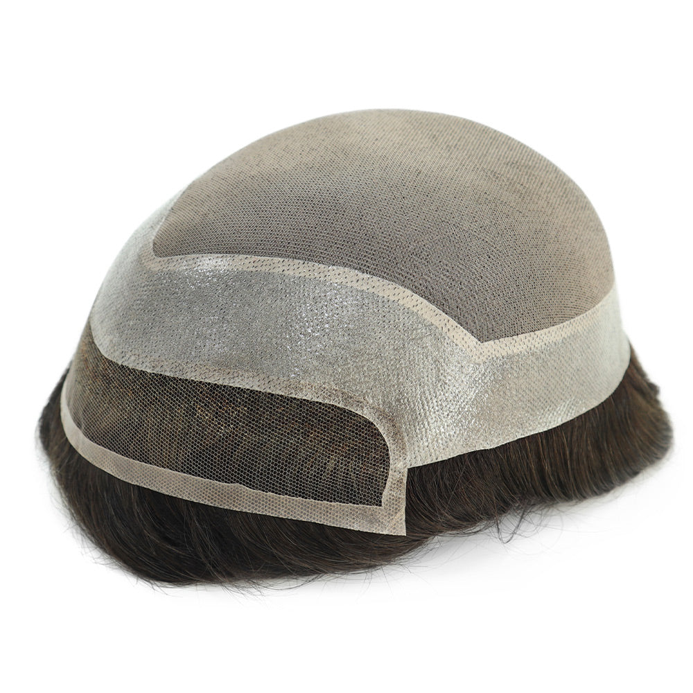 Small Size Durable Fine Mono Lace With Soft French Lace Front Hair Replacement For Men - HairBro