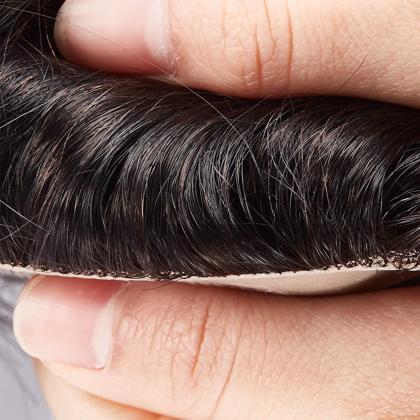 Fine Mono Center with Poly Around Hair Replacement System For Men - HairBro