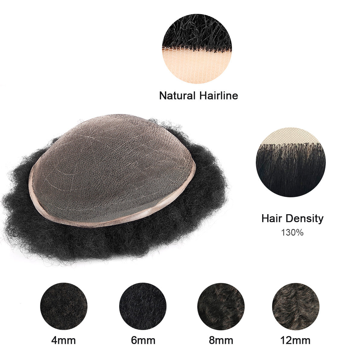 French Lace Base Afro Wave Stock Men Hair Replacement - HairBro