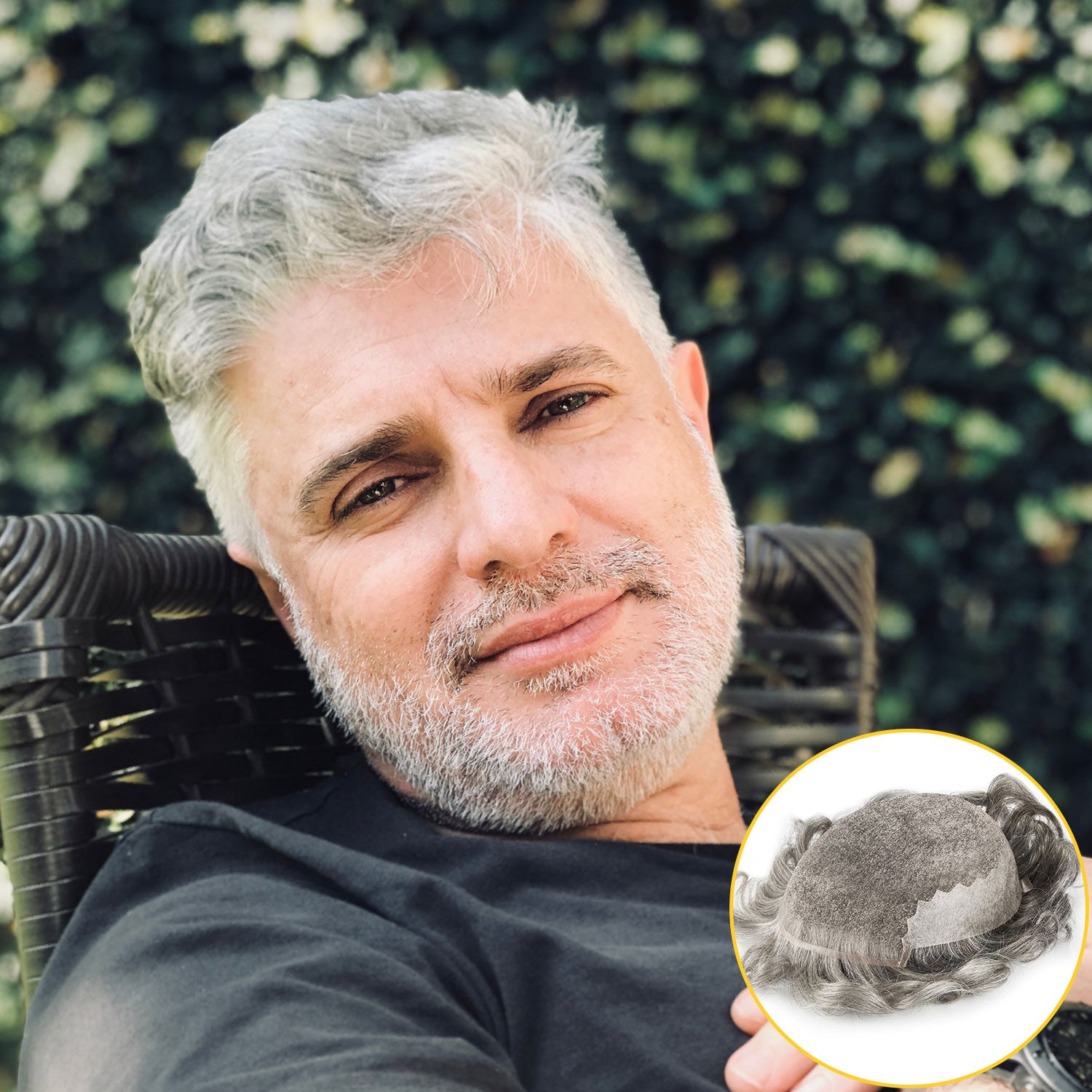 French Lace In Toupee Body Base Poly Skin In Sides And Back Stock