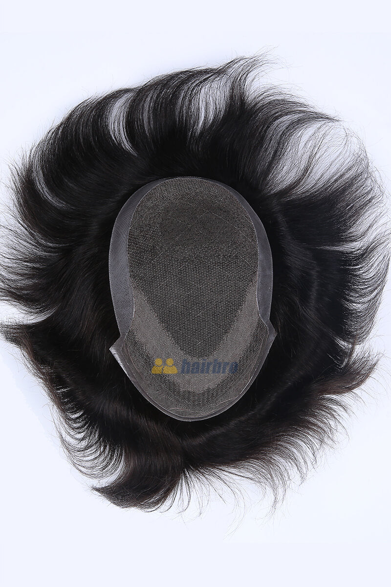 French Lace Front with Poly Back Stock Hair Replacement System - HairBro