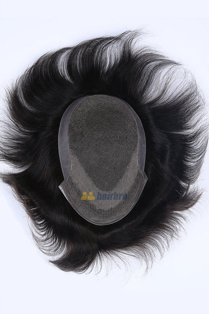 French Lace Front with Poly Back Stock Hair Replacement System - HairBro
