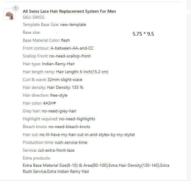 Full Swiss lace  5.75 * 9.5 special sale - HairBro