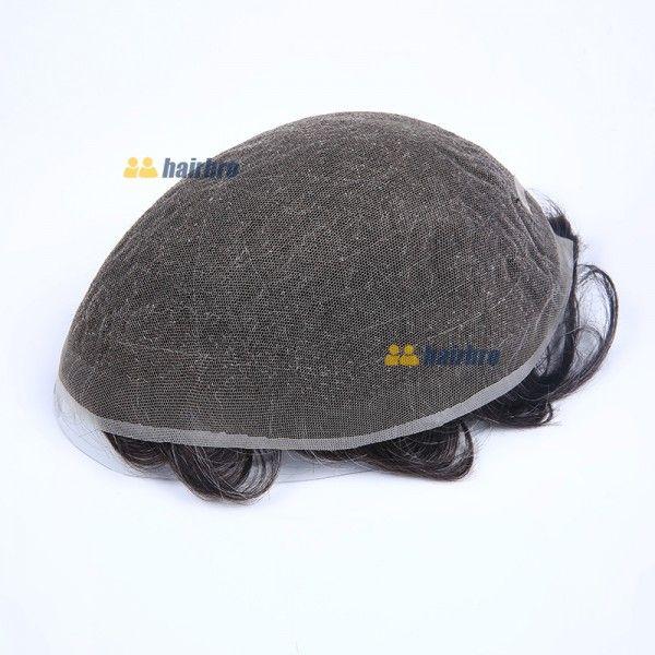 Stock French Lace Human Hair Breathable Hair Pieces For Man
