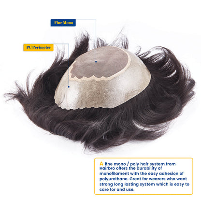 Fine Mono with Wide Poly Perimeter Hair Replacement System - HairBro