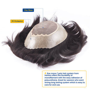 Fine Mono with Wide Poly Perimeter Hair Replacement System