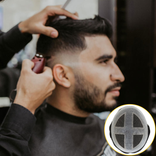 French Lace Center and V-Looped Thin Skin Hair System - HairBro