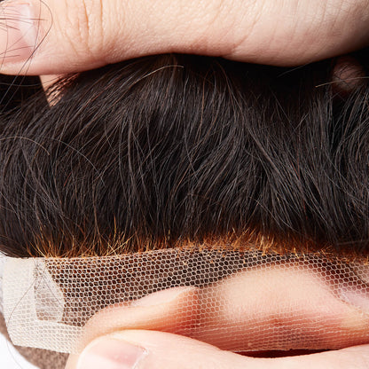 Injection Lace Top French Lace Front Poly Side and Back Hair Replacement System - HairBro
