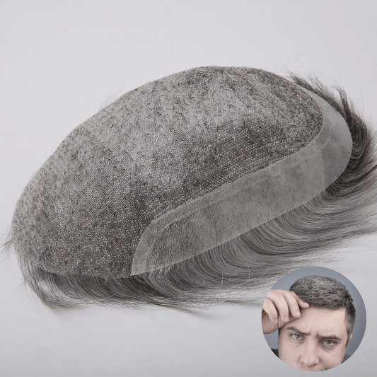 Super Fine Welded Mono Base With Transparent Poly Perimeter Men’s Hair Toupee - HairBro