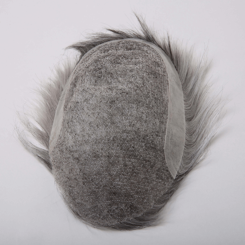 Super Fine Welded Mono Base With Transparent Poly Perimeter Men’s Hair Toupee - HairBro
