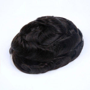 Natural and Durable Bleached French Lace Center and Front with Poly Perimeter Stock Hair System