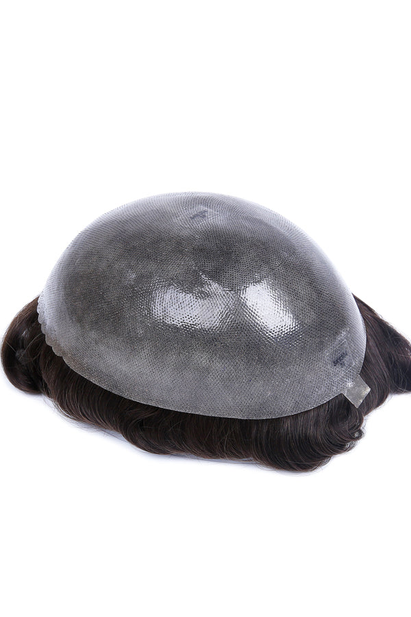 0.12mm All Poly Skin In Medium Thickness Hairpieces for Men V-loop