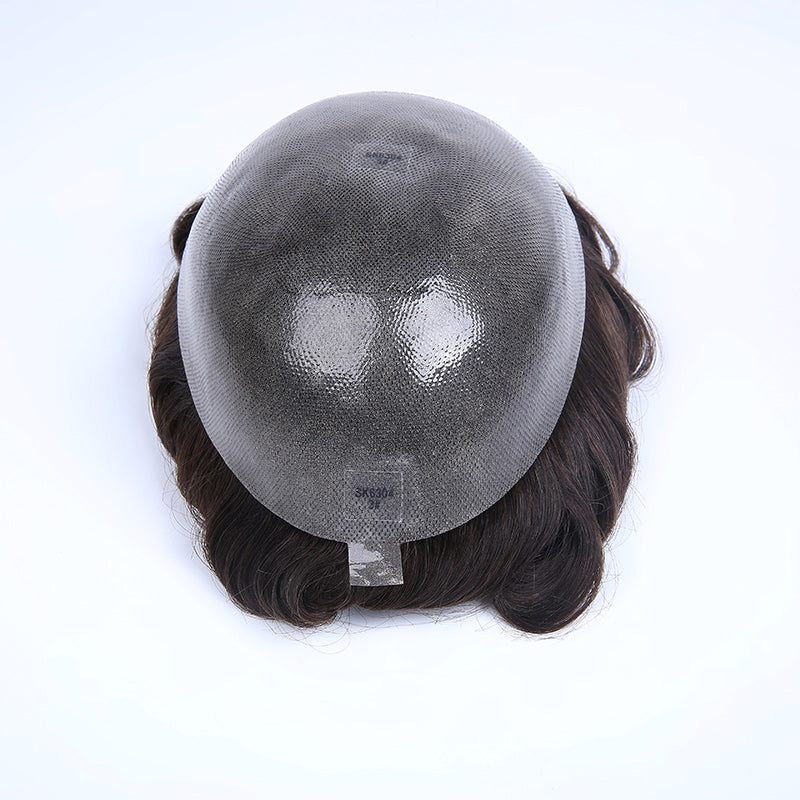0.12mm All Poly Skin In Medium Thickness Hairpieces for Men V-loop - HairBro