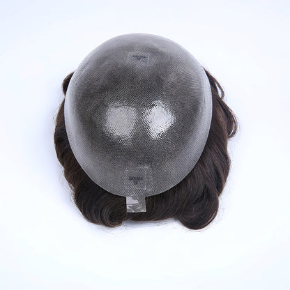 0.12mm All Poly Skin In Medium Thickness Hairpieces for Men V-loop - HairBro