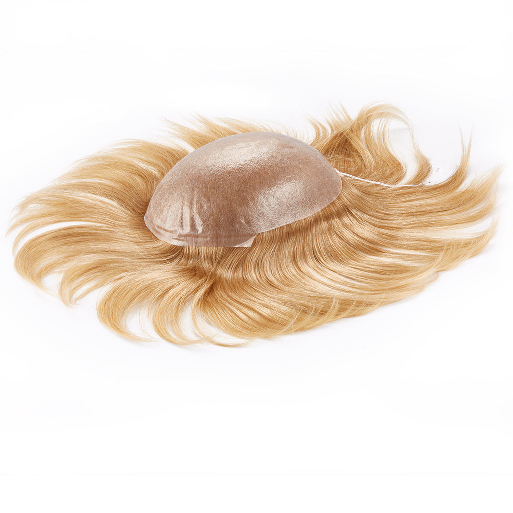 0.08mm Skin Base Injected Flat European Hair Mens Stock Hair System