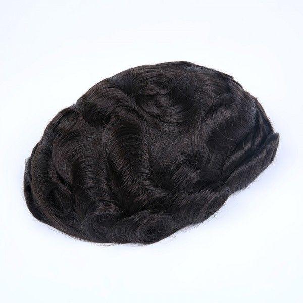 French Lace with Wide Poly Side and Back Stock Hair System For Men