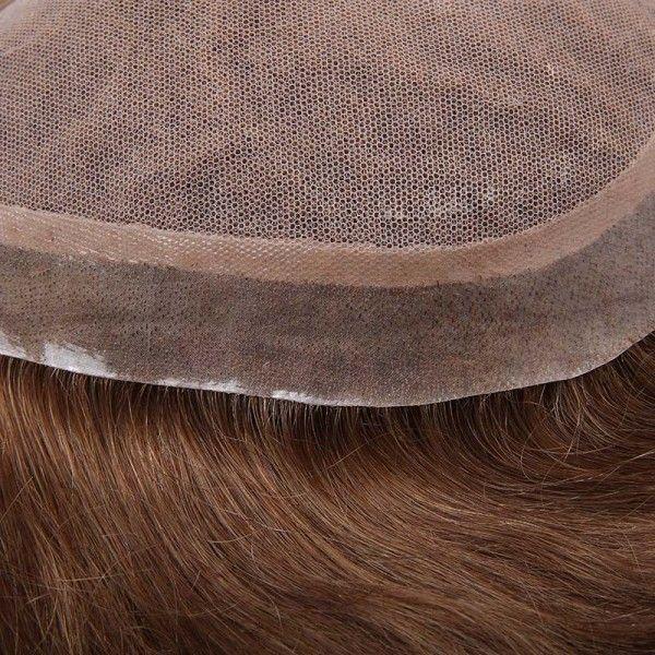 Load image into Gallery viewer, French Lace Center with Thin Poly All Around Hair Replacement System for Men