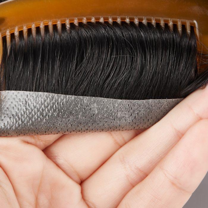 French Lace Center with Poly around Stock Hair Replacement System For Men