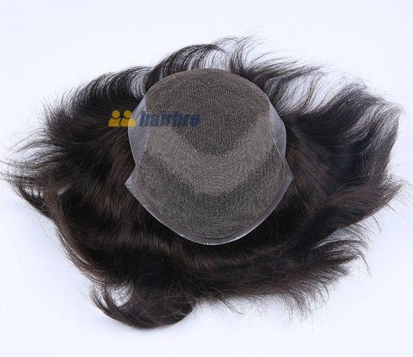 Load image into Gallery viewer, Natural Looking French Lace Front with Poly Back Stock Hair Replacement System