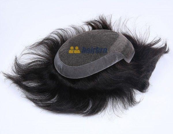 Load image into Gallery viewer, Natural Looking French Lace Front with Poly Back Stock Hair Replacement System