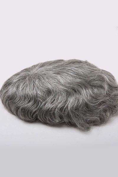 Silk Mono Center With Transparent Poly All Around Perimeter Hair Replacement System