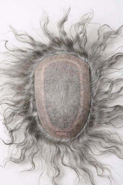 Silk Mono Center With Transparent Poly All Around Perimeter Hair Replacement System