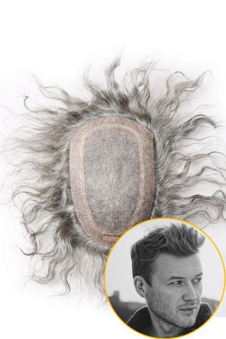 Silk Mono Center With Transparent Poly All Around Perimeter Hair Replacement System