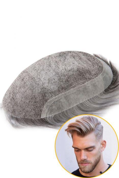 Fine Mono Base With Transparent Poly Side and Back Hair Replacement System